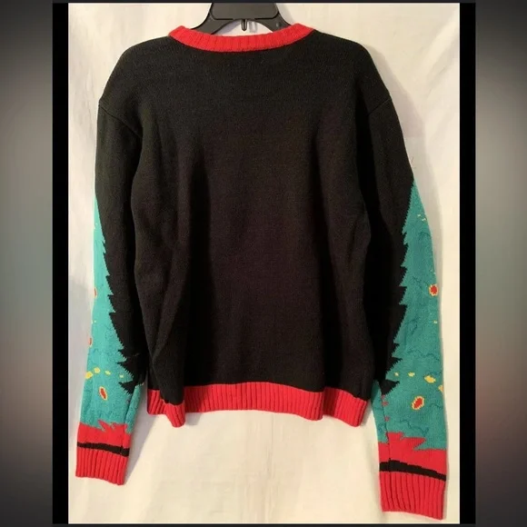 Mens Funny Black Sparkle T-Rex Dinosaur Christmas Holiday
X-Mas Sweater Sz.XL - Picture 4 of 13
